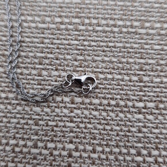 18 Inch Sterling Silver Pink And Clear Cubic Zirconia Gems Necklace A2838 - Picture 6 of 8